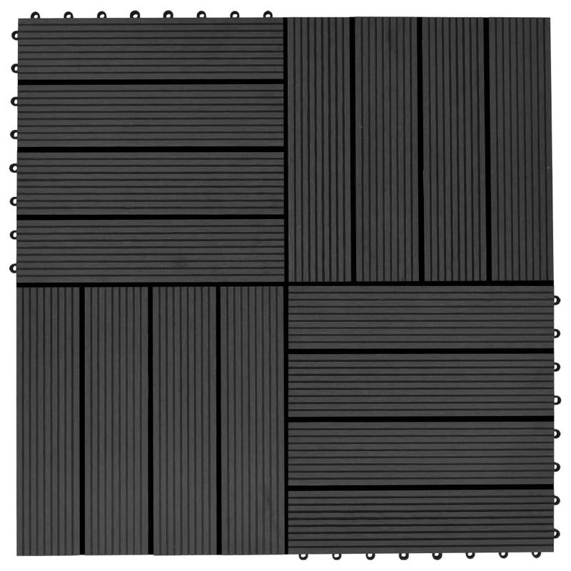 Afbeelding laden in galerijviewer, VidaXL 22 st Terrastegels 30x30 cm 2 m² HKC zwart