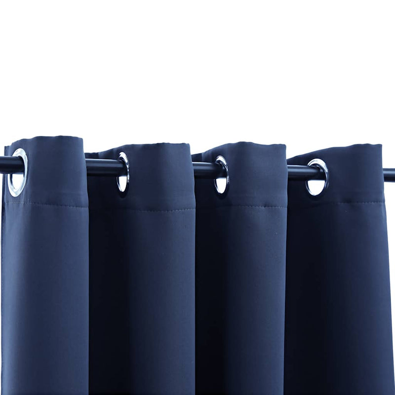 Afbeelding laden in galerijviewer, Vidaxl gordijn verduisterend met metalen ringen 2 st 140x225 cm blauw