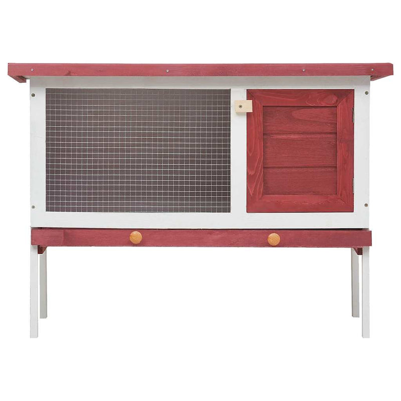 Afbeelding laden in galerijviewer, Vidaxl konijnenhok voor buiten met 1 verdieping hout rood
