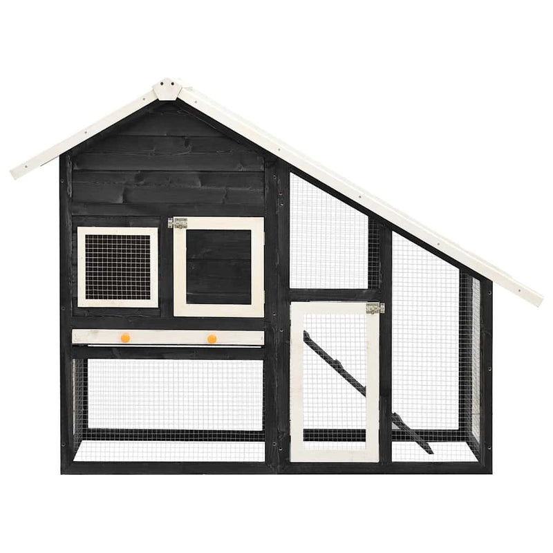Afbeelding laden in galerijviewer, Vidaxl konijnenhok 140x63x120 cm massief vurenhout grijs en wit