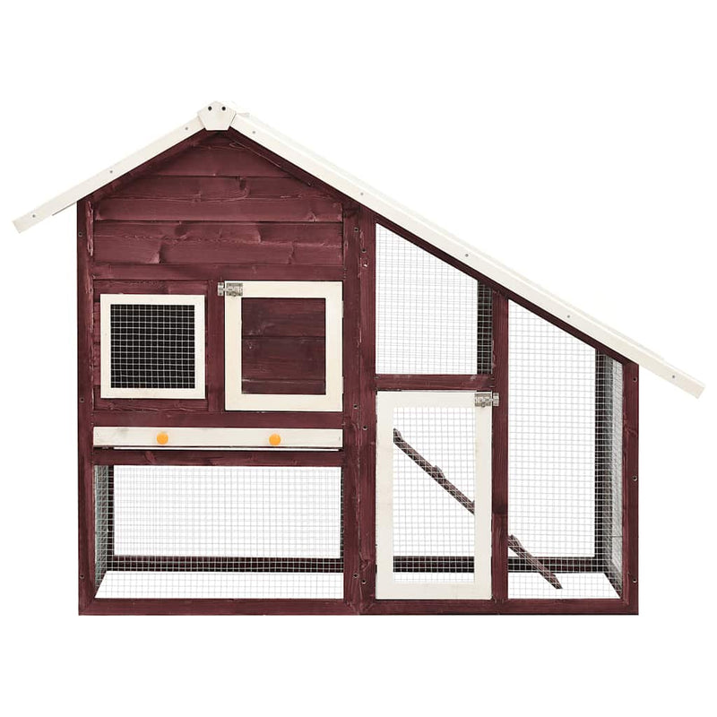 Afbeelding laden in galerijviewer, Vidaxl konijnenhok 140x63x120 cm massief vurenhout mokka en wit