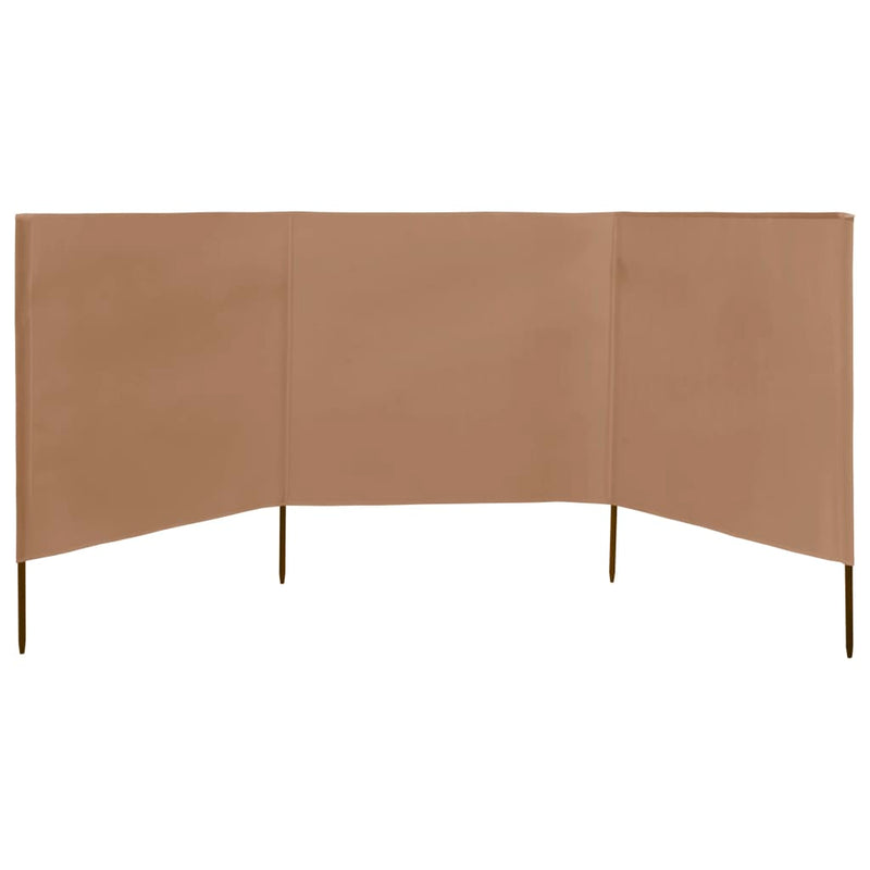 Afbeelding laden in galerijviewer, Vidaxl windscherm 3-panelen 400x160 cm stof taupe