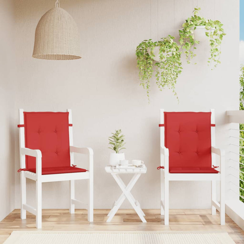Afbeelding laden in galerijviewer, Vidaxl tuinstoelkussens lage rug 2 st 100x50x3 cm oxford stof rood