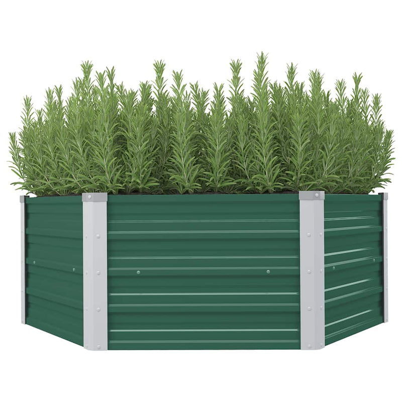 Afbeelding laden in galerijviewer, Vidaxl plantenbak verhoogd 129x129x46 cm gegalvaniseerd staal groen