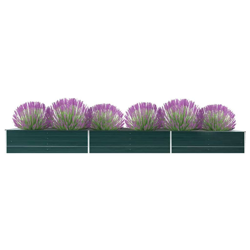 Afbeelding laden in galerijviewer, Vidaxl plantenbak verhoogd 480x80x45 cm gegalvaniseerd staal groen
