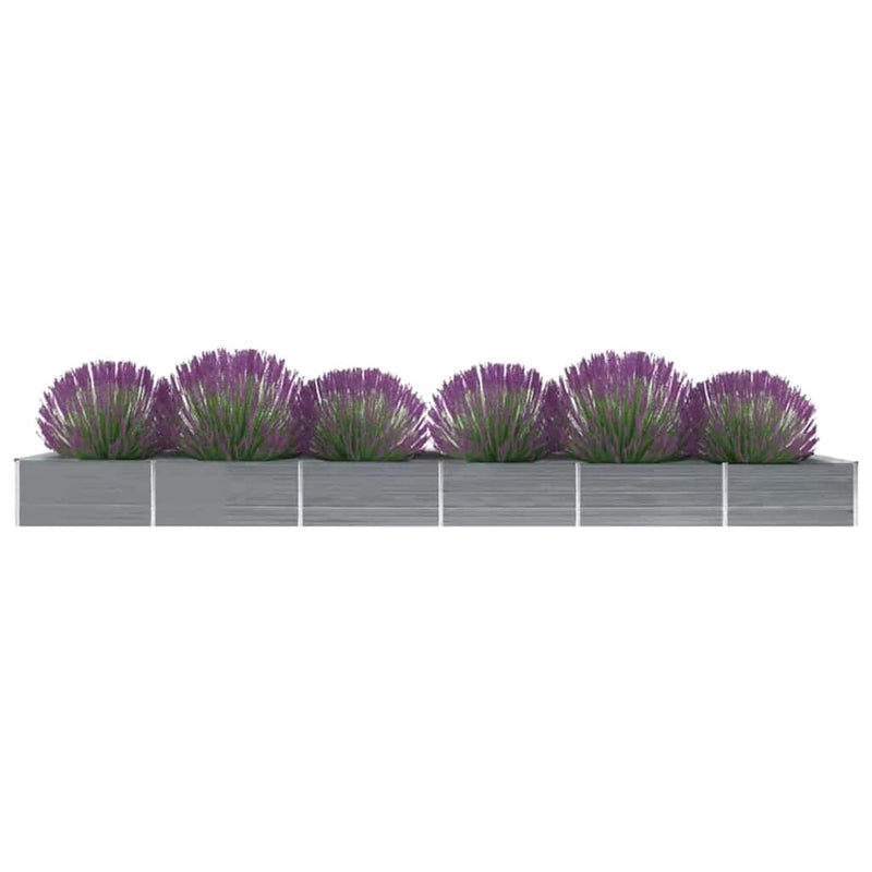 Afbeelding laden in galerijviewer, Vidaxl plantenbak verhoogd 600x80x45 cm gegalvaniseerd staal grijs