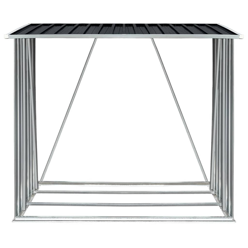 Afbeelding laden in galerijviewer, Vidaxl haardhoutschuur 163x83x154 cm gegalvaniseerd staal antraciet