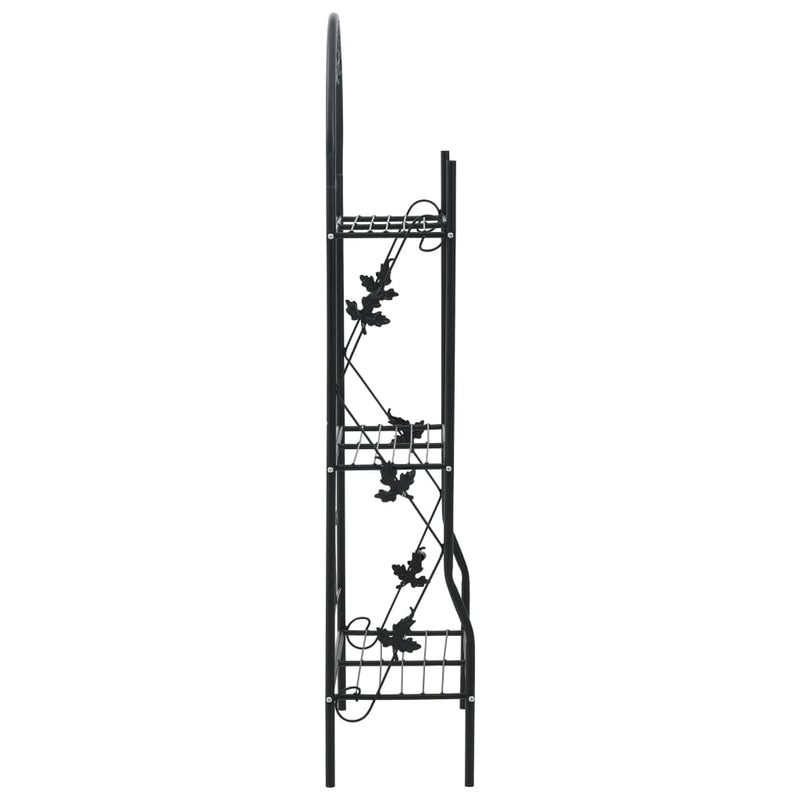 Afbeelding laden in galerijviewer, Vidaxl plantenrek 3-laags 52x28x128 cm ijzer zwart