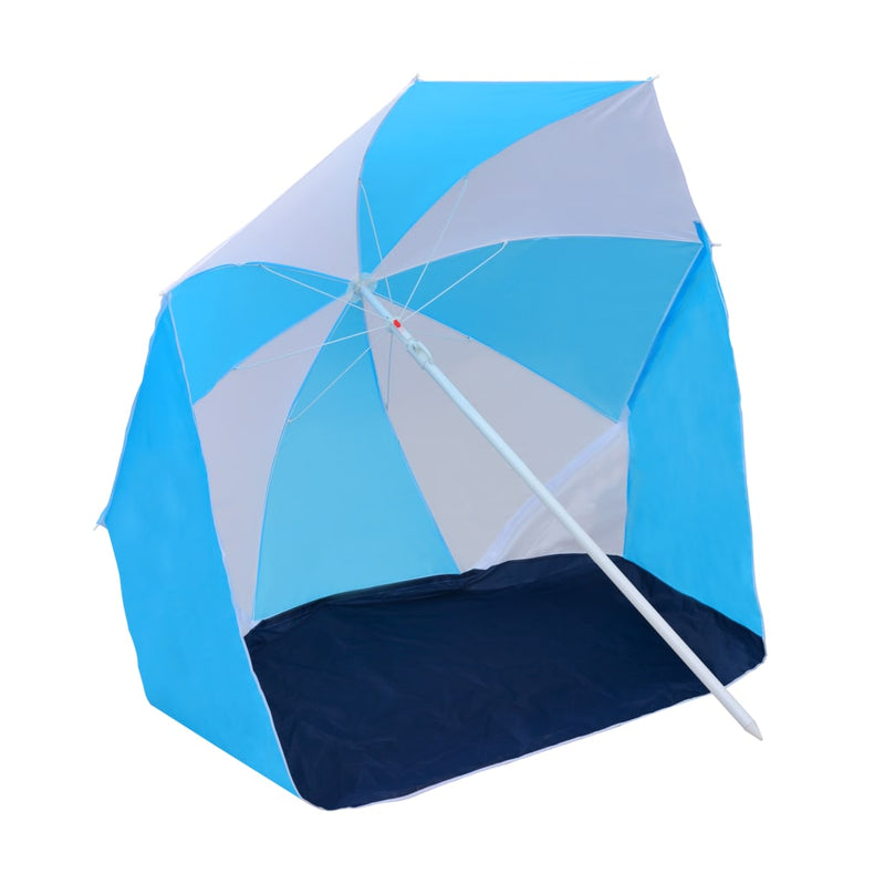 Afbeelding laden in galerijviewer, VidaXL Strandparasol -tent 180 cm stof blauw en wit