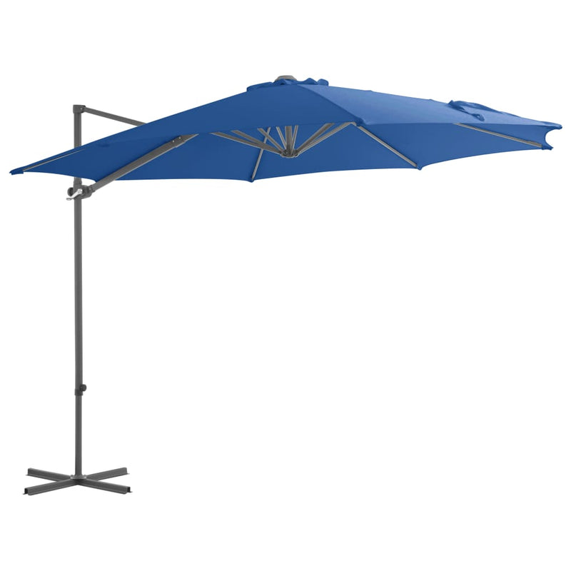Afbeelding laden in galerijviewer, Vidaxl zweefparasol met stalen paal 300 cm azuurblauw