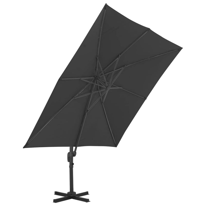 Afbeelding laden in galerijviewer, Vidaxl zweefparasol met aluminium paal 3x3 m zwart
