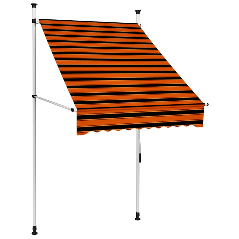 Afbeelding laden in galerijviewer, Vidaxl luifel handmatig uittrekbaar 100 cm oranje en bruin