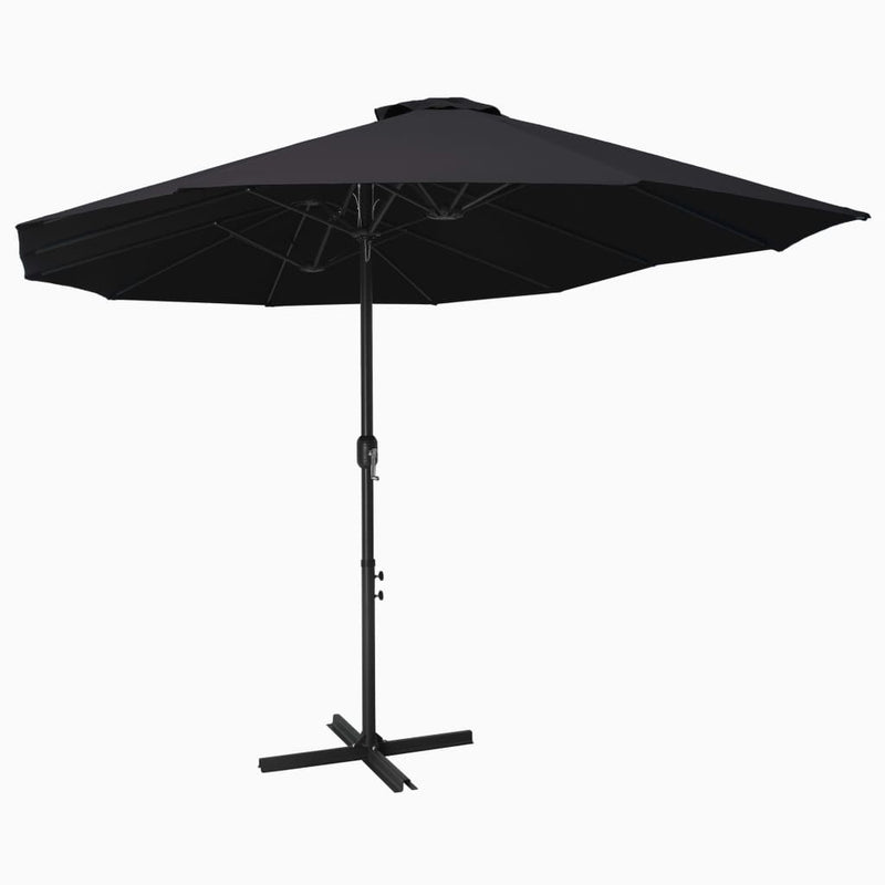 Afbeelding laden in galerijviewer, Vidaxl parasol met aluminium paal 460x270 cm zwart