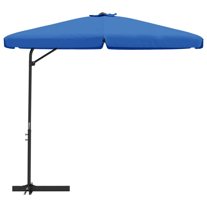 Afbeelding laden in galerijviewer, Vidaxl parasol met stalen paal 300 cm azuurblauw