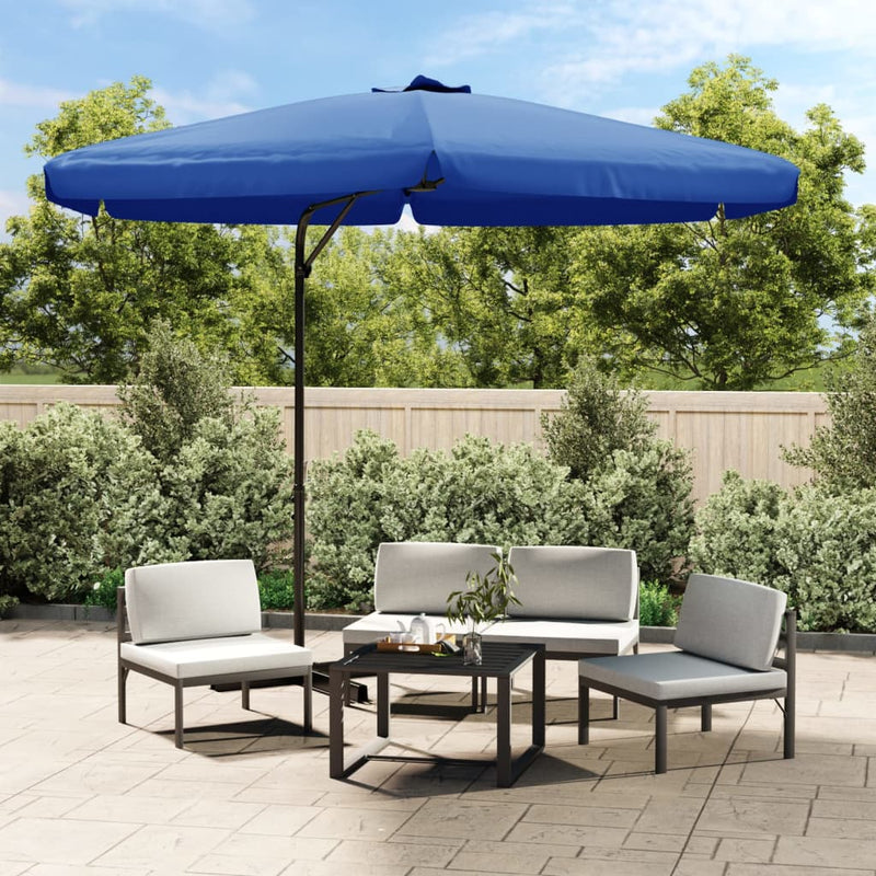 Afbeelding laden in galerijviewer, Vidaxl parasol met stalen paal 300 cm azuurblauw