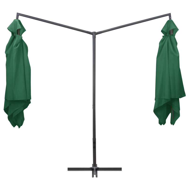 Afbeelding laden in galerijviewer, Vidaxl parasol dubbel met stalen paal 250x250 cm groen