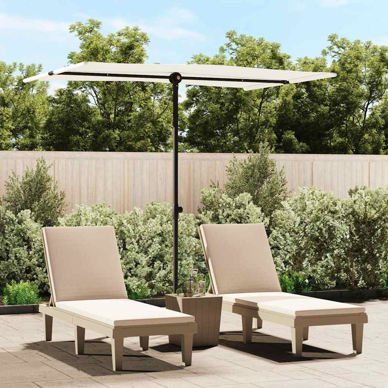 Afbeelding laden in galerijviewer, Vidaxl parasol met aluminium paal 2x1,5 m zandwit