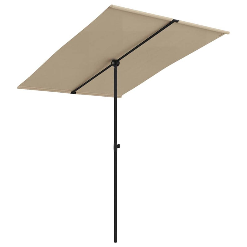 Afbeelding laden in galerijviewer, Vidaxl parasol met aluminium paal 2x1,5 m taupe