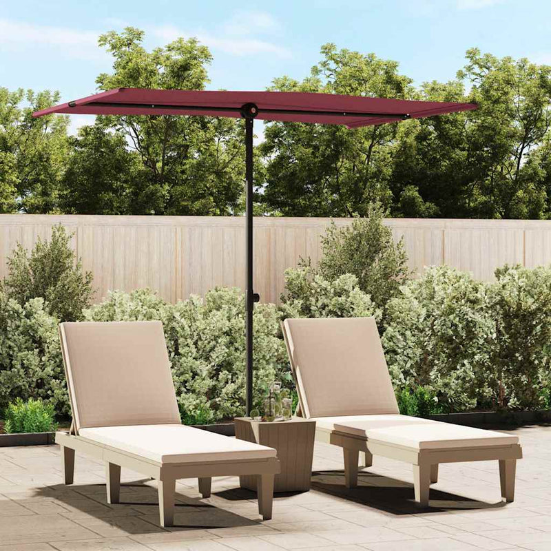 Afbeelding laden in galerijviewer, Vidaxl parasol met aluminium paal 2x1,5 m bordeauxrood