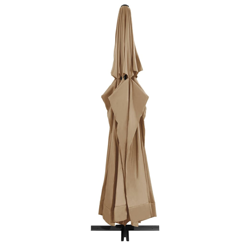 Afbeelding laden in galerijviewer, VidaXL Parasol met aluminium paal 600 cm taupe