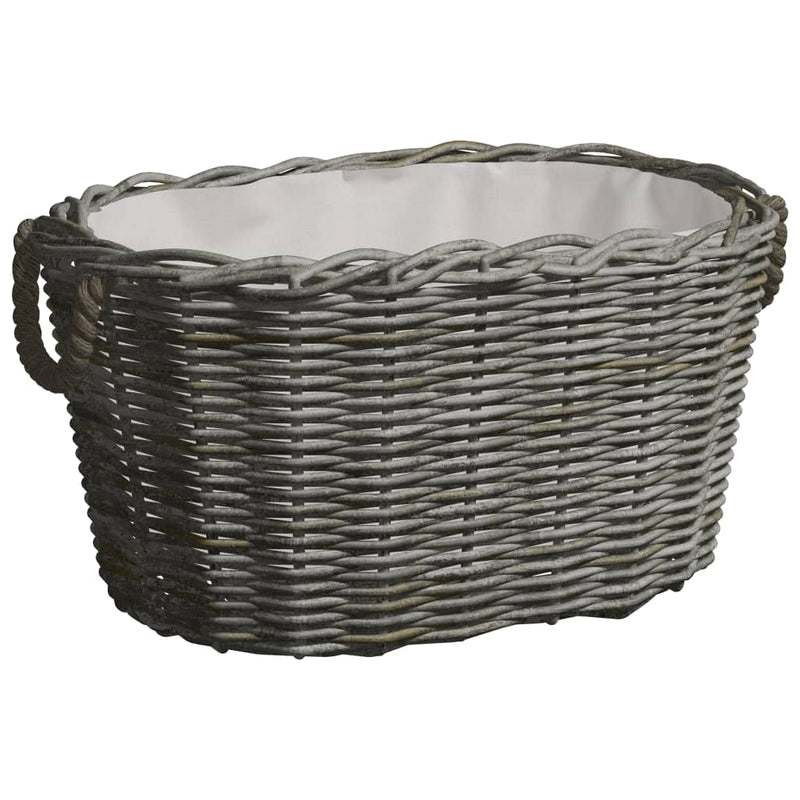Afbeelding laden in galerijviewer, Vidaxl houtmand met handvatten 59x42x28 cm wilgenhout grijs