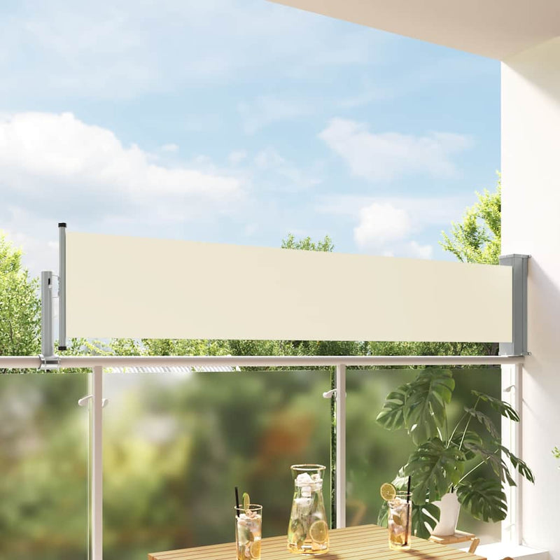Afbeelding laden in galerijviewer, Vidaxl tuinscherm uittrekbaar 60x300 cm crèmekleurig