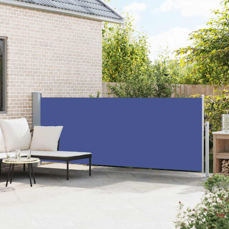 Afbeelding laden in galerijviewer, Vidaxl tuinscherm uittrekbaar 140x500 cm blauw