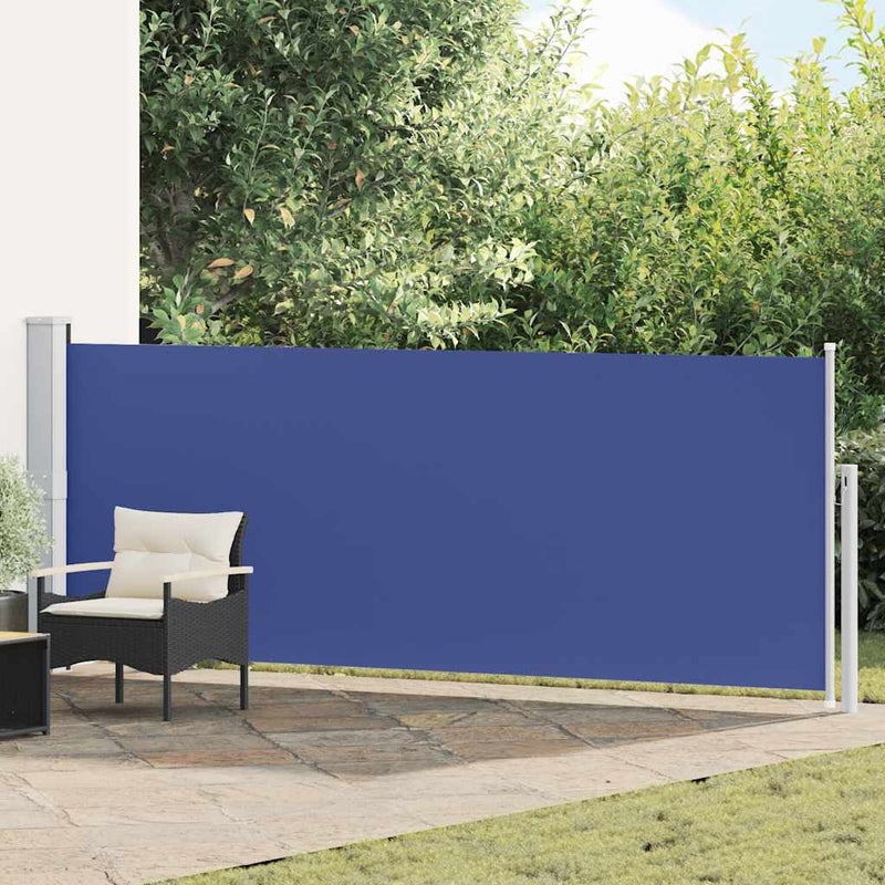 Afbeelding laden in galerijviewer, Vidaxl tuinscherm uittrekbaar 140x500 cm blauw