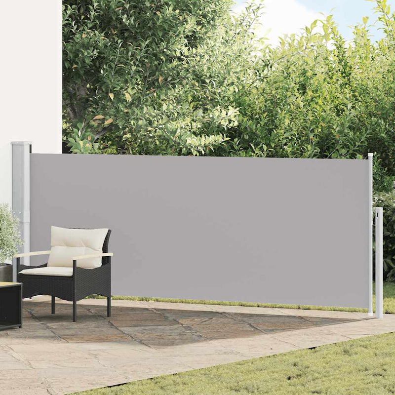 Afbeelding laden in galerijviewer, Vidaxl tuinscherm uittrekbaar 140x500 cm grijs
