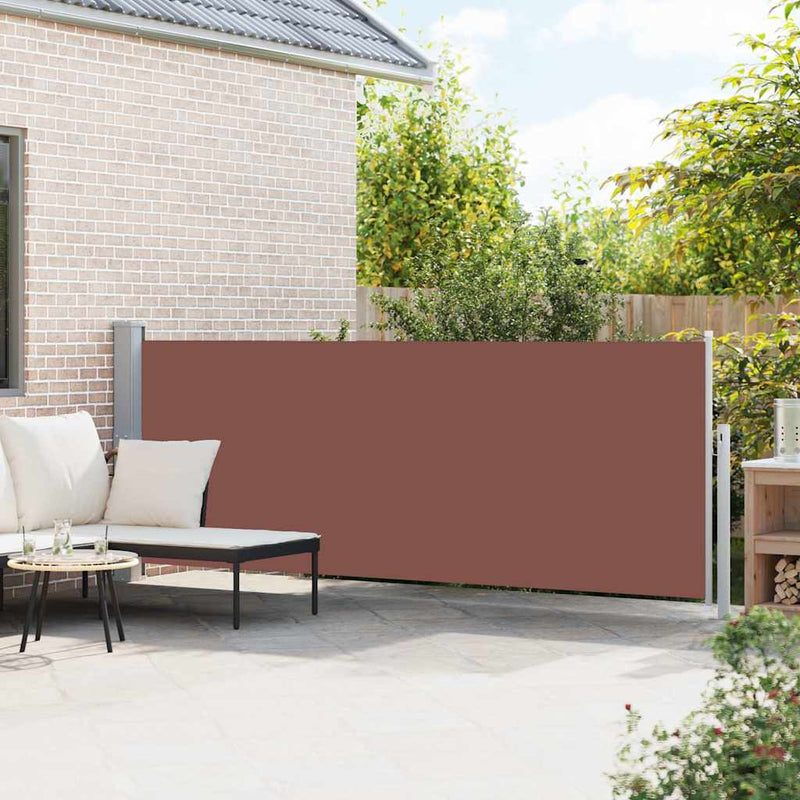 Afbeelding laden in galerijviewer, Vidaxl tuinscherm uittrekbaar 140x500 cm bruin