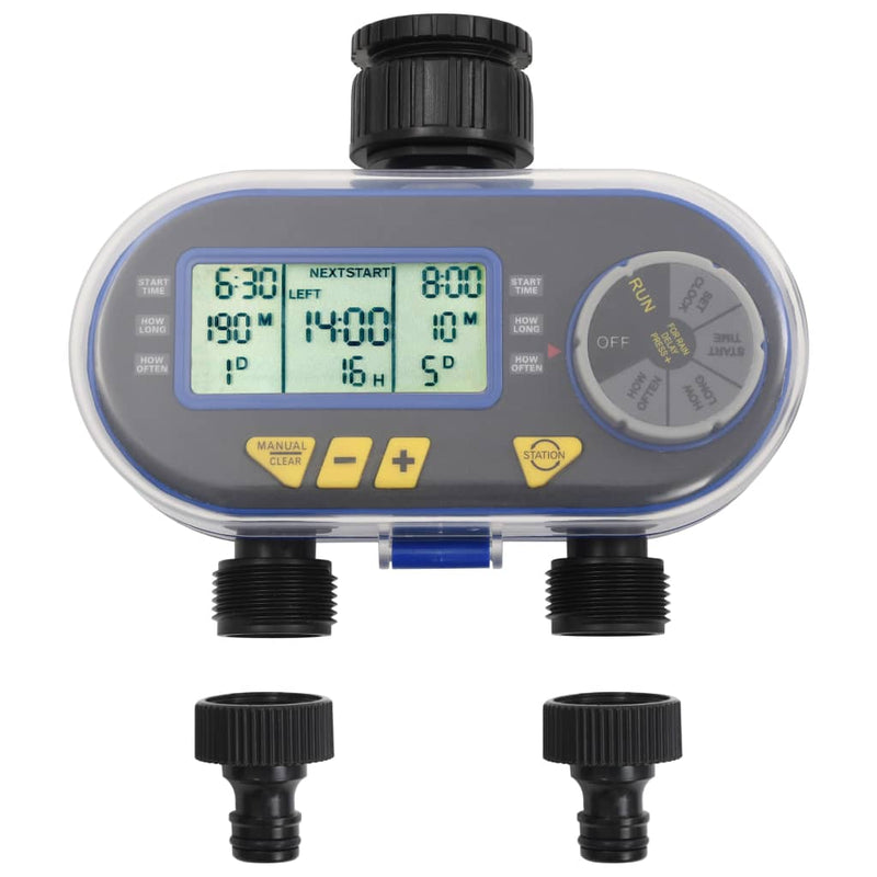 Afbeelding laden in galerijviewer, Vidaxl watertimer met dubbele uitgang automatisch digitaal