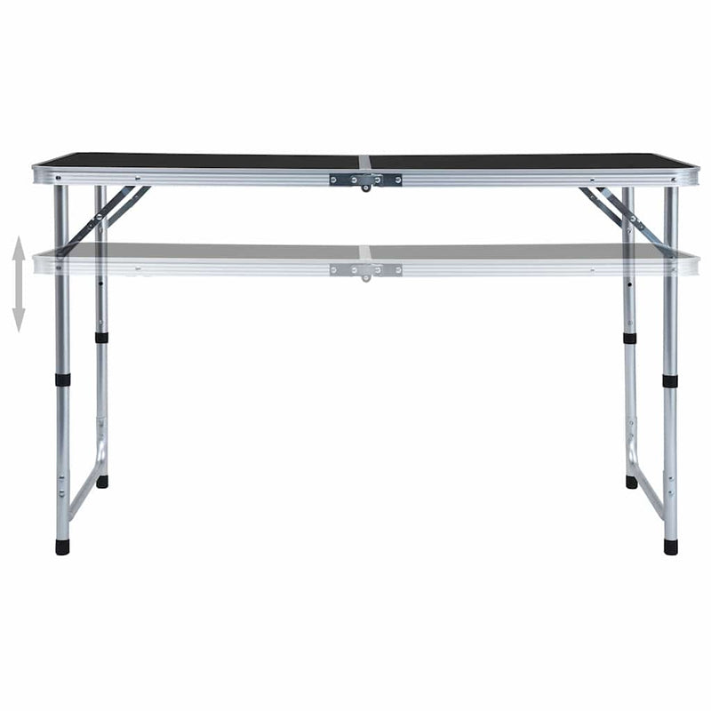 Afbeelding laden in galerijviewer, Vidaxl campingtafel inklapbaar 120x60 cm aluminium grijs