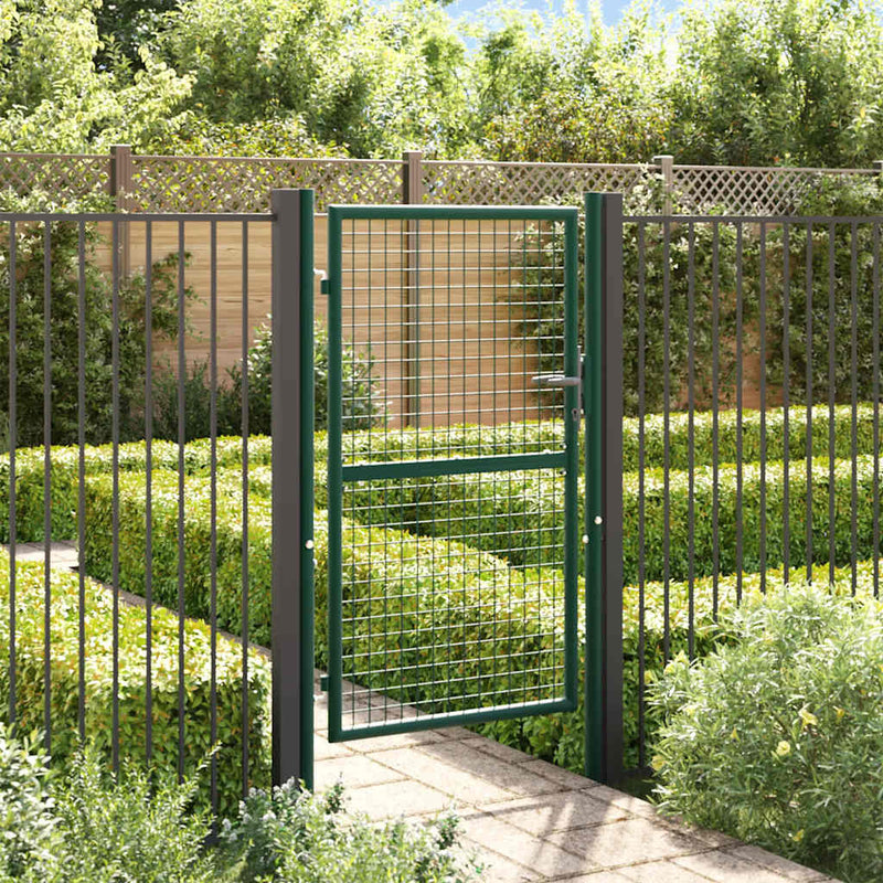 Afbeelding laden in galerijviewer, Vidaxl hekpoort staal 100x150 cm groen