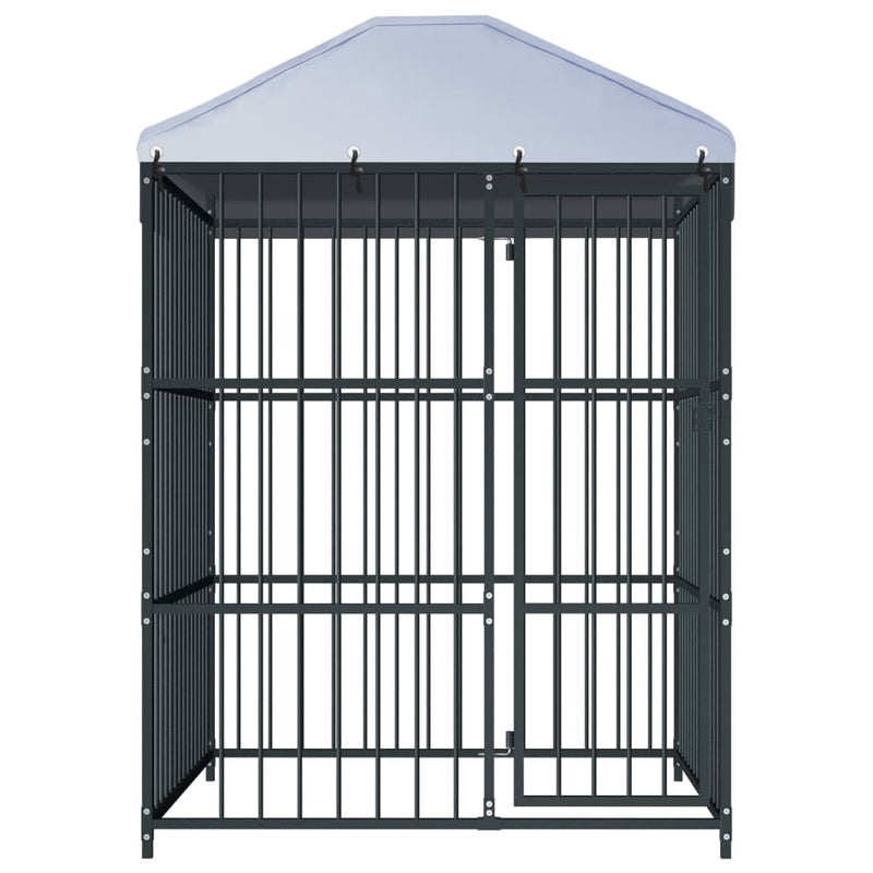 Afbeelding laden in galerijviewer, VidaXL Hondenkennel voor buiten met dak 150x150x200 cm