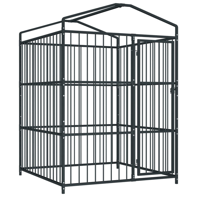 Afbeelding laden in galerijviewer, VidaXL Hondenkennel voor buiten met dak 150x150x200 cm