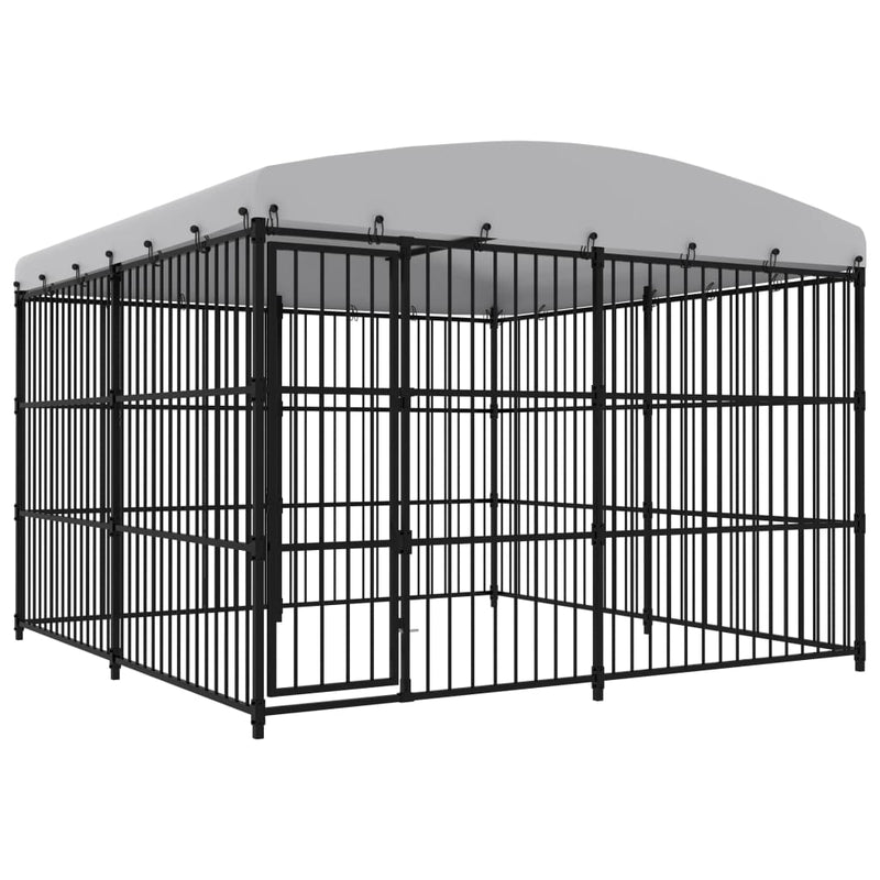Afbeelding laden in galerijviewer, VidaXL Hondenkennel voor buiten met dak 300x300x210 cm