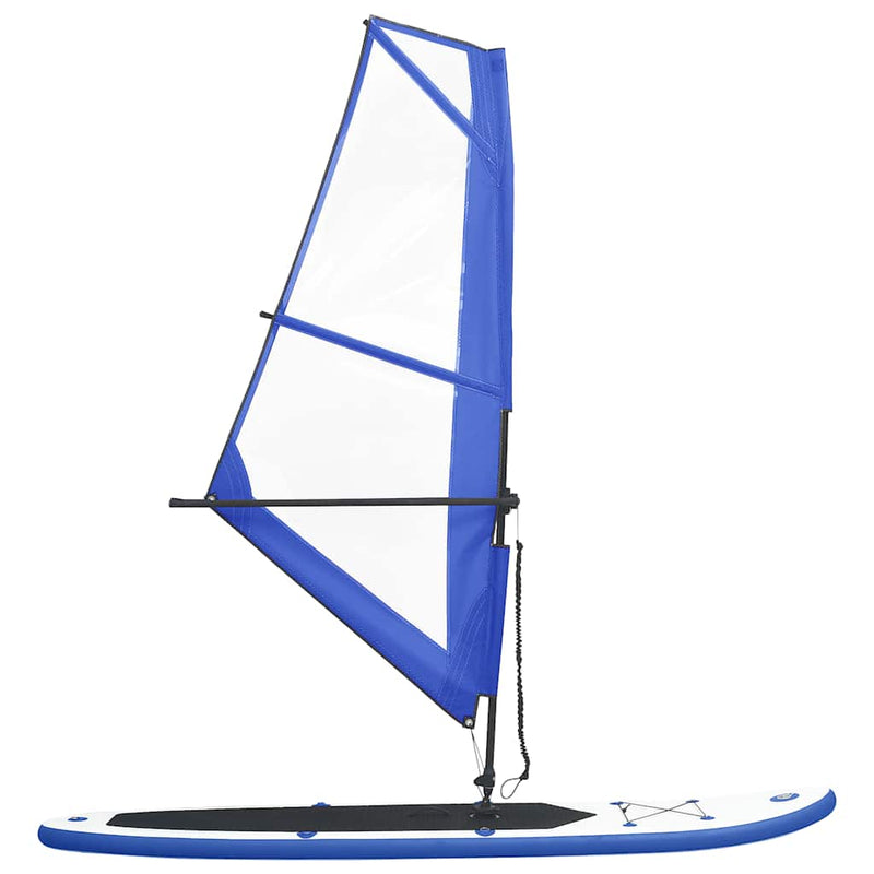 Afbeelding laden in galerijviewer, Vidaxl stand-up paddleboard opblaasbaar met zeilset blauw en wit