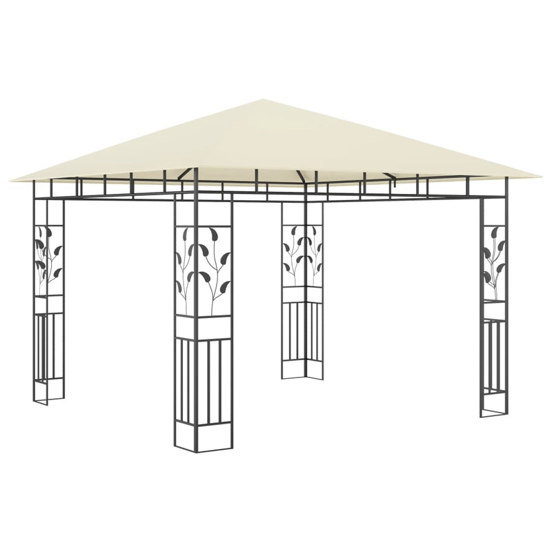 Afbeelding laden in galerijviewer, VidaXL Prieel met klamboe 180 g m² 3x3x2,73 m crème