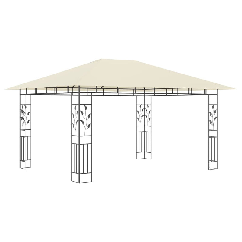 Afbeelding laden in galerijviewer, VidaXL Prieel met klamboe 180 g m² 4x3x2,73 m crème
