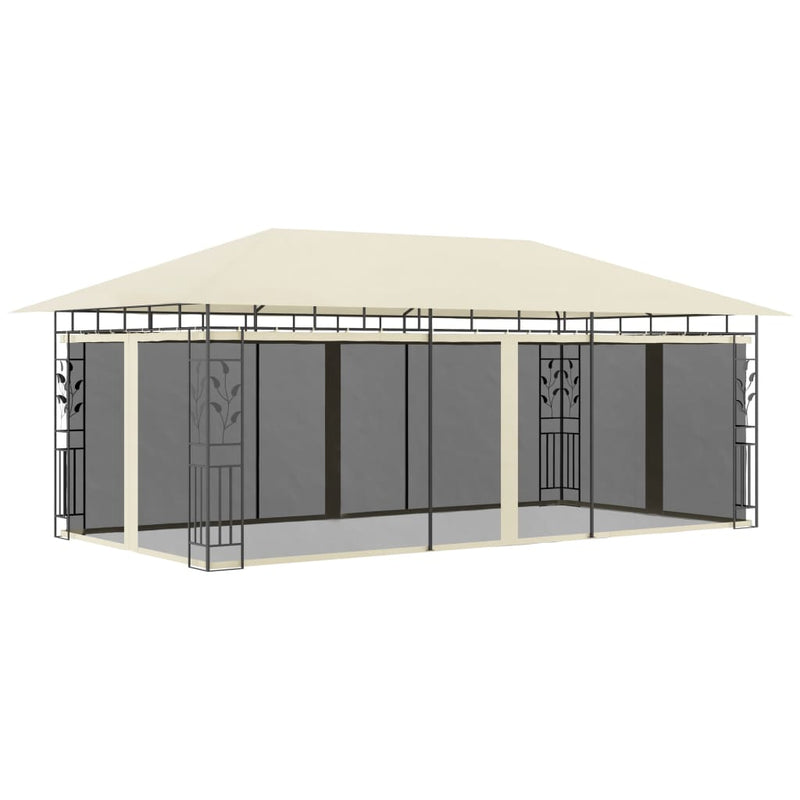 Afbeelding laden in galerijviewer, VidaXL Prieel met klamboe 6x3x2,73 m crème