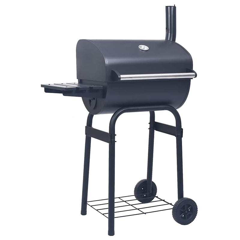 Afbeelding laden in galerijviewer, Vidaxl houtskoolbarbecue roker met onderschap zwart
