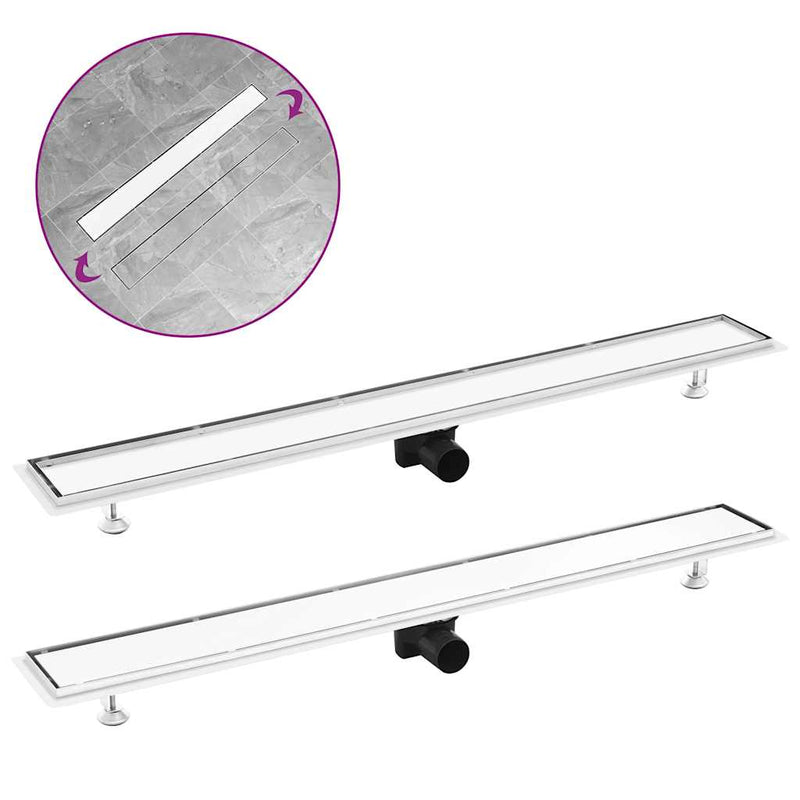 Afbeelding laden in galerijviewer, Vidaxl doucheafvoer met 2-in-1 deksel 103x14 cm roestvrij staal