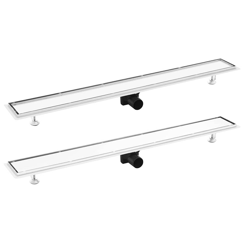 Afbeelding laden in galerijviewer, Vidaxl doucheafvoer met 2-in-1 deksel 103x14 cm roestvrij staal