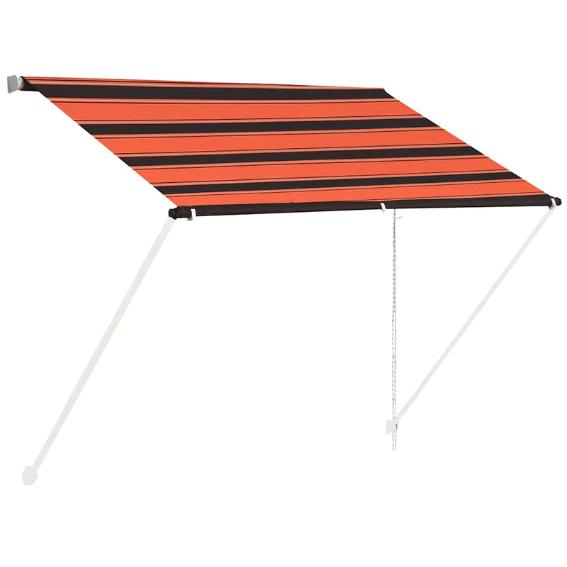 Afbeelding laden in galerijviewer, Vidaxl luifel uittrekbaar 100x150 cm oranje en bruin
