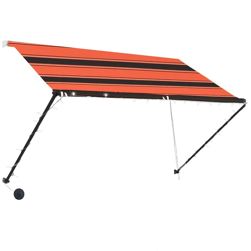 Afbeelding laden in galerijviewer, Vidaxl luifel uittrekbaar met led 250x150 cm oranje en bruin