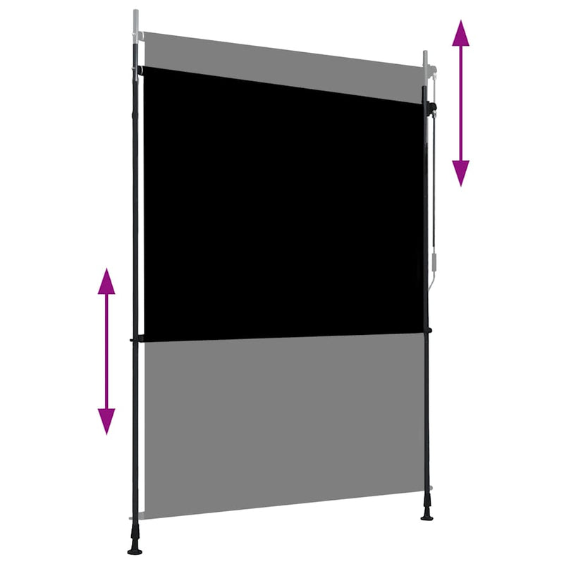 Afbeelding laden in galerijviewer, Vidaxl rolgordijn voor buiten 150x270 cm antraciet