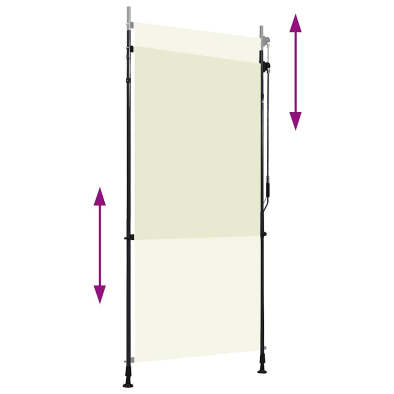 Afbeelding laden in galerijviewer, Vidaxl rolgordijn voor buiten 100x270 cm crème