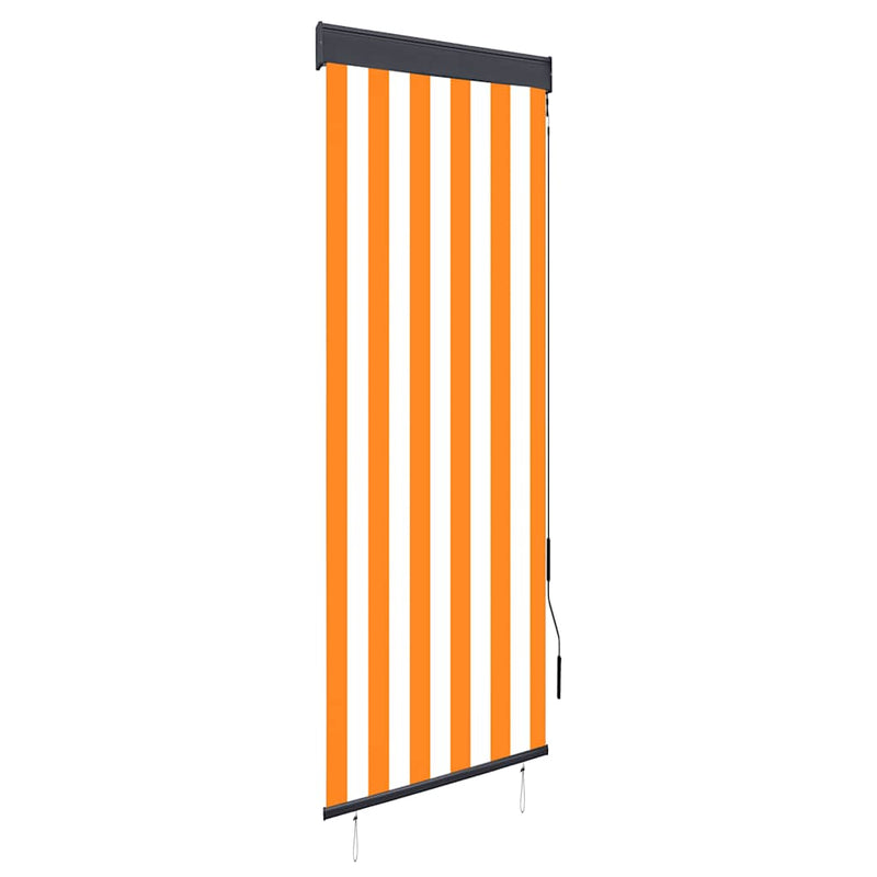 Afbeelding laden in galerijviewer, Vidaxl rolgordijn voor buiten 60x250 cm wit en oranje