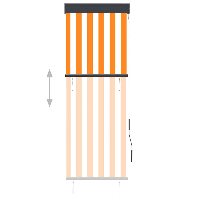 Afbeelding laden in galerijviewer, Vidaxl rolgordijn voor buiten 60x250 cm wit en oranje