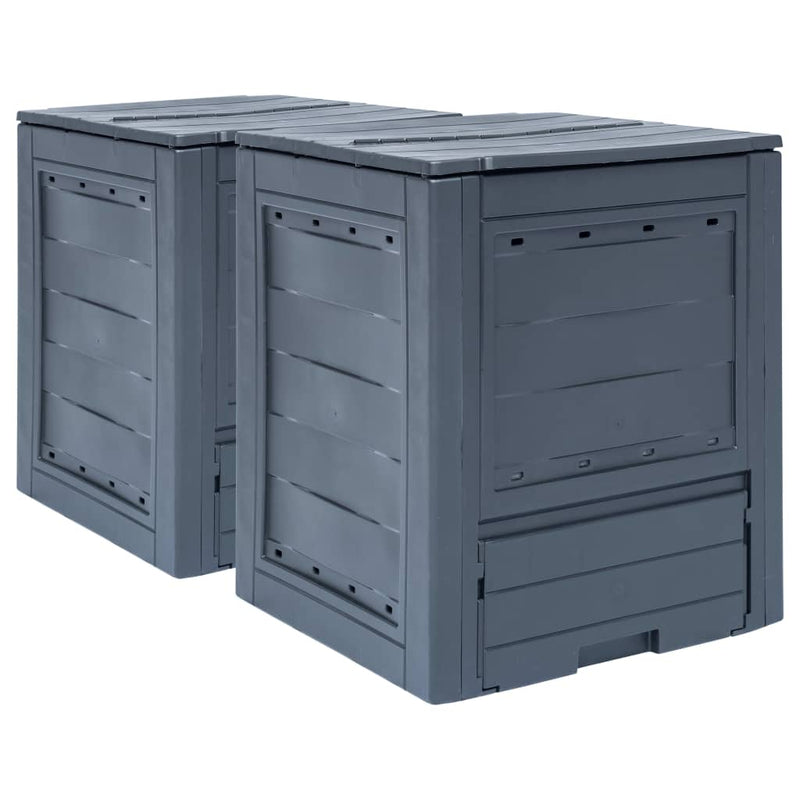 Afbeelding laden in galerijviewer, Vidaxl compostbakken 2 st 520 l 60x60x73 cm grijs